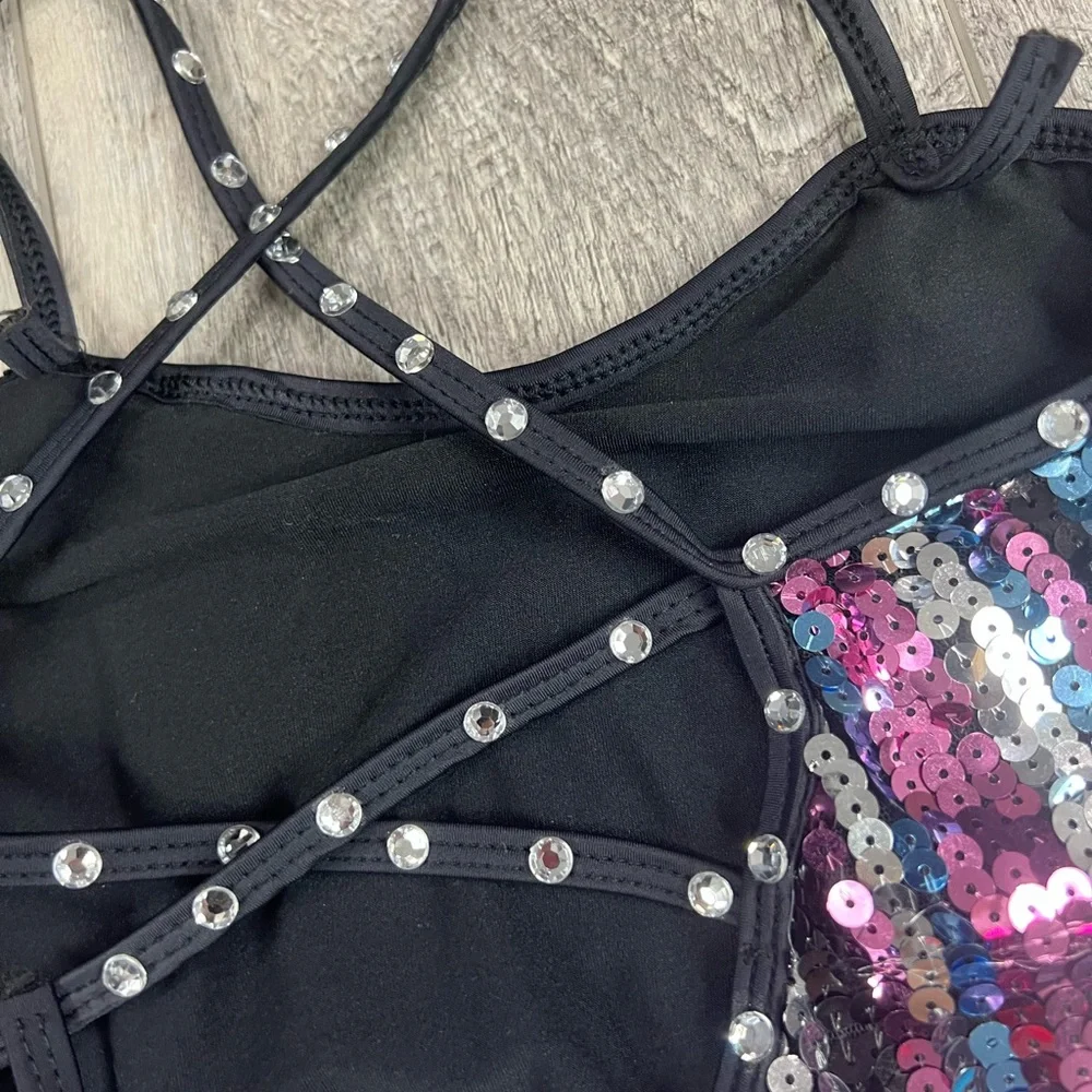 Weissman Kids Black Sequin Dance‎ Costume